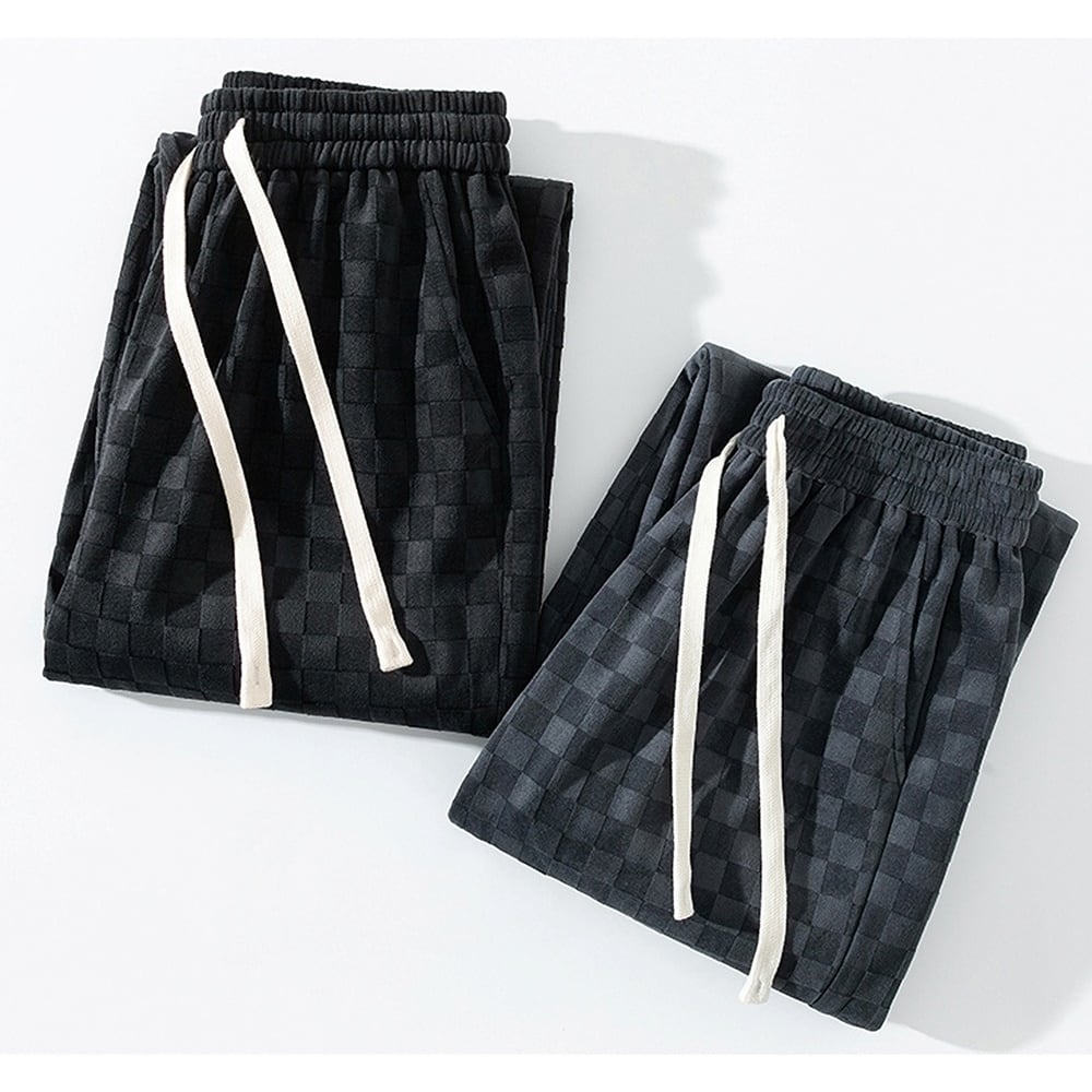 Block check sweat pants HL2296