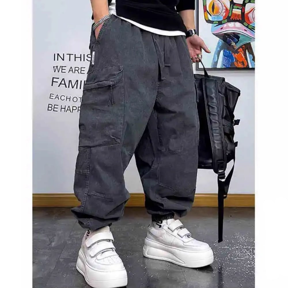 Multi-pocket loose pants HL2436