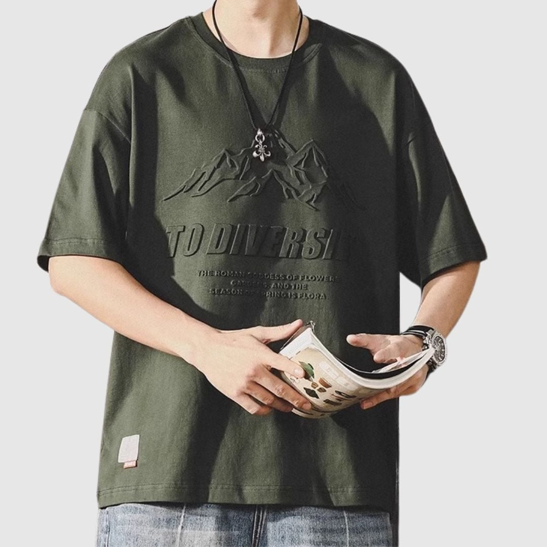 Embossed design T-shirt HL2454