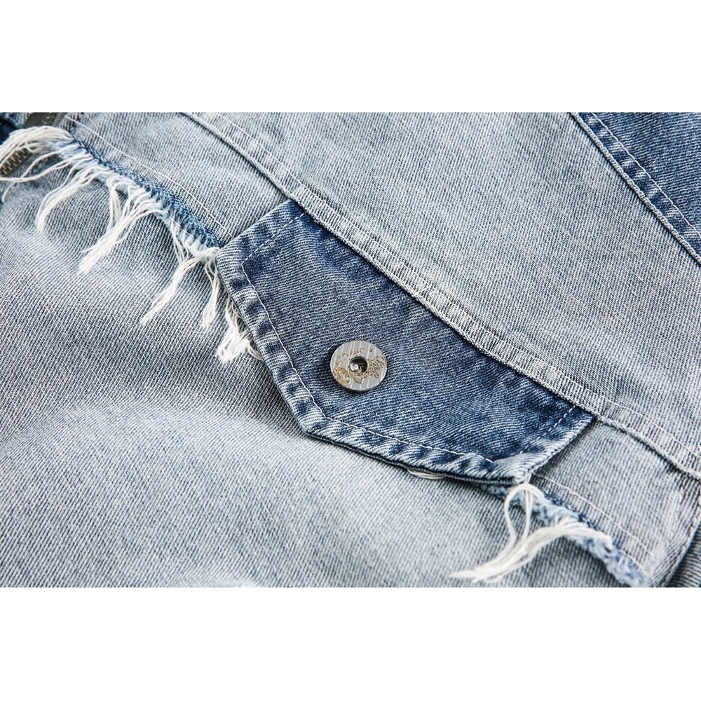 Stand collar denim jacket HL2320