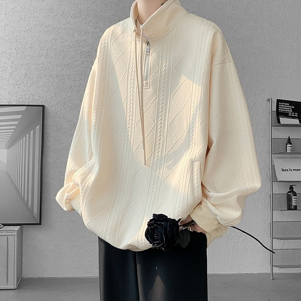 Half zip stand collar tops HL2293
