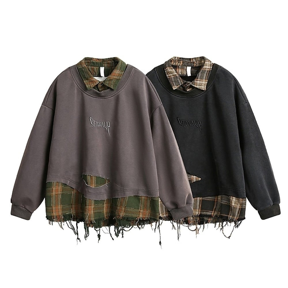 Faux layered damage tops HL2422