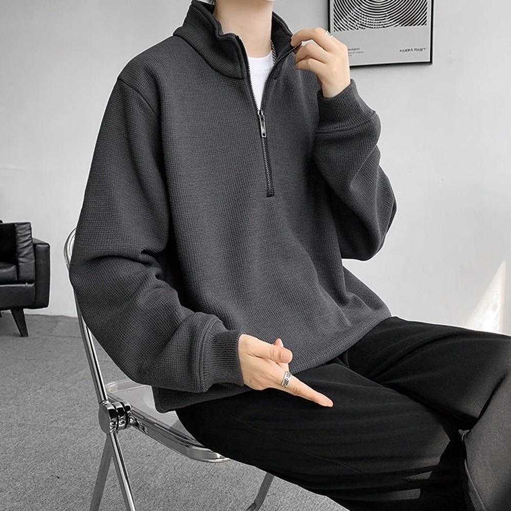 Stand collar half zip tops HL2319