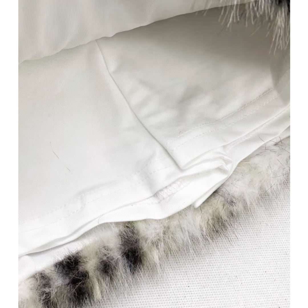 Leopard fur mini skirt E7051