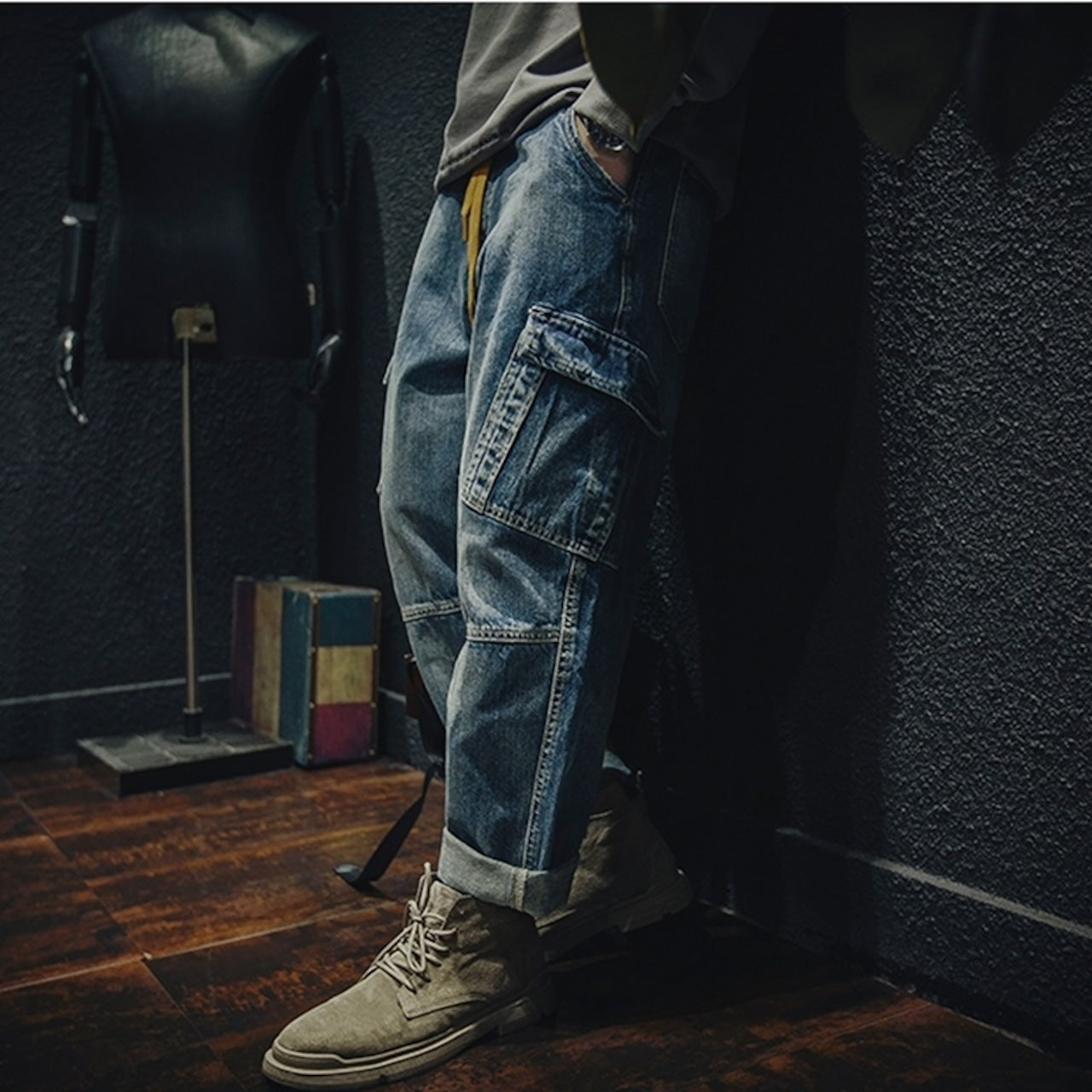Washed denim jeans HL1538