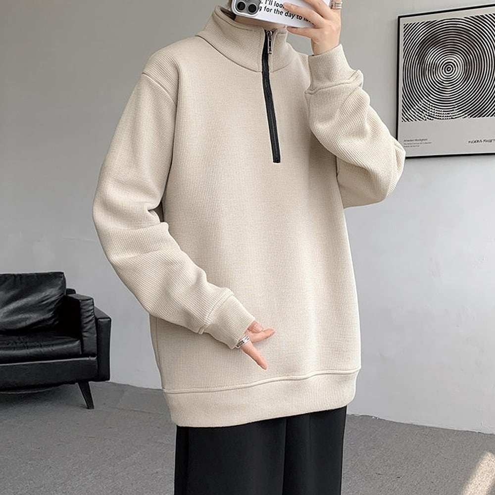 Stand collar half zip tops HL2319