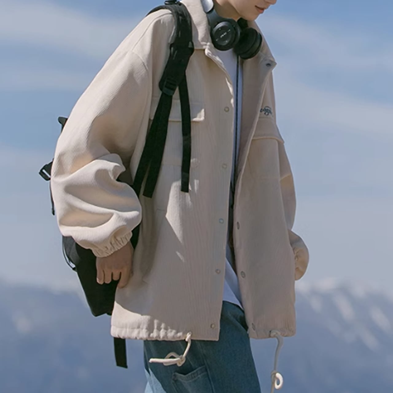 Corduroy loose jacket HL1848