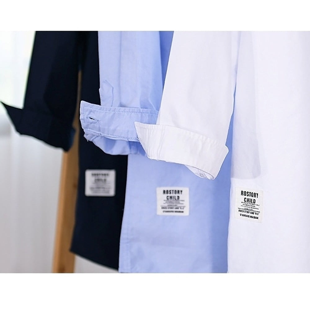 Collarless three-quarter sleeve shirt HL2353