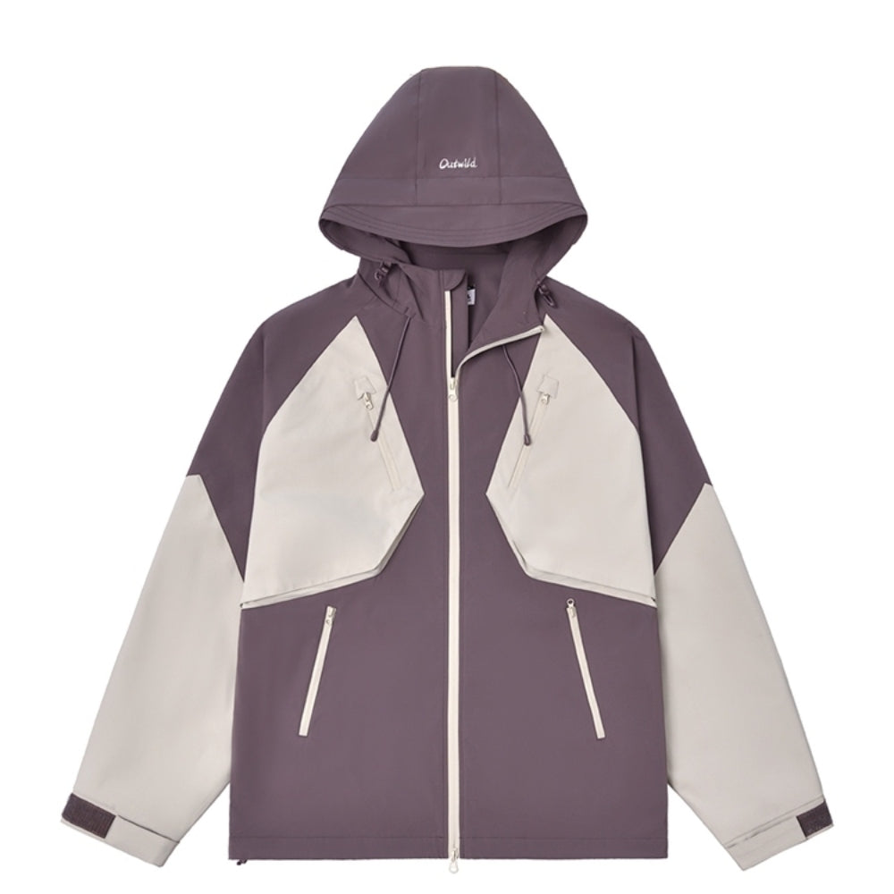 Contrast color outdoor jacket HS1028