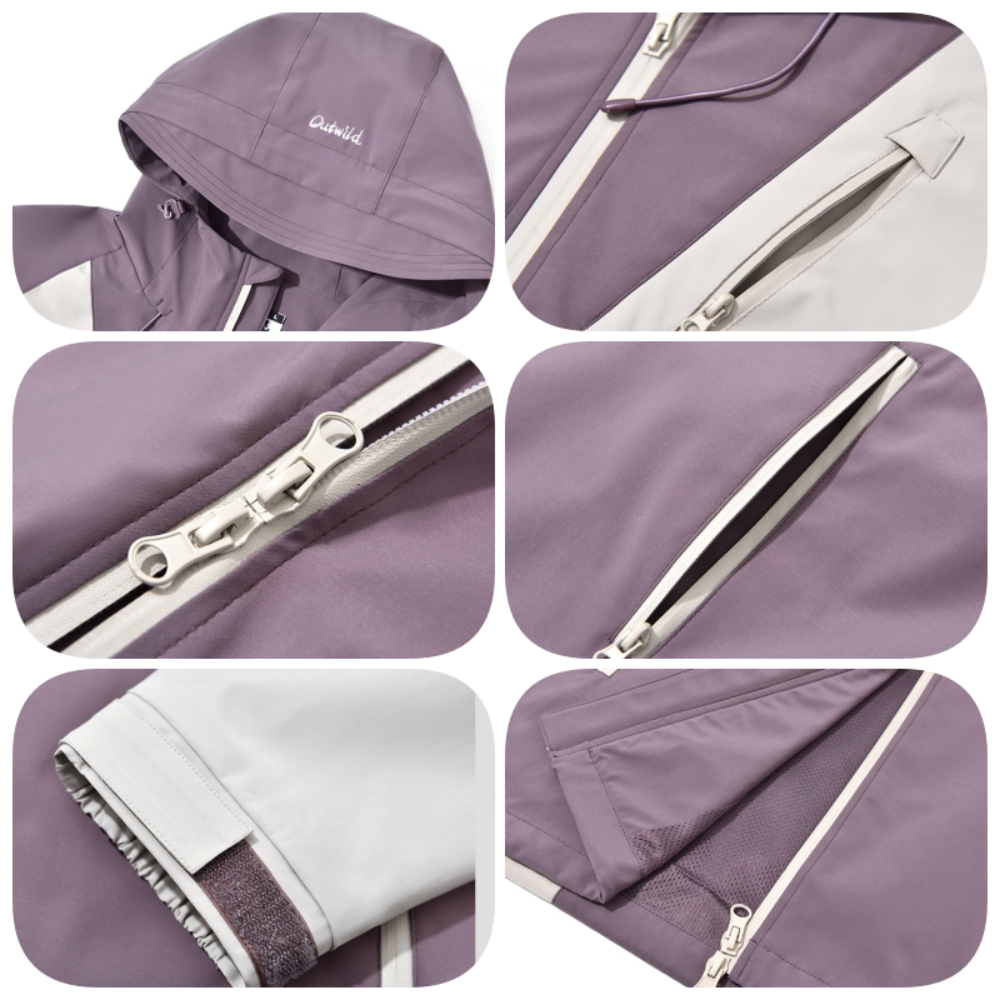 Contrast color outdoor jacket HS1028