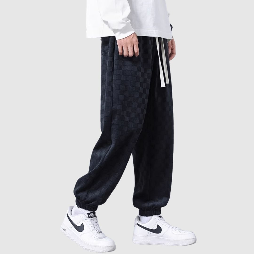 Block check sweat pants HL2296