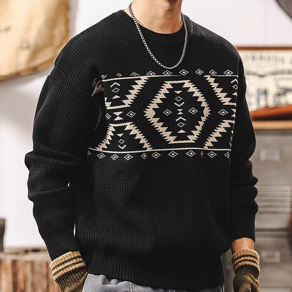 Native pattern sweater HL2401