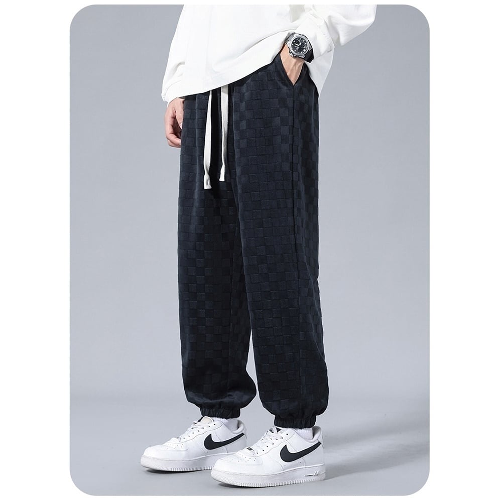 Block check sweat pants HL2296