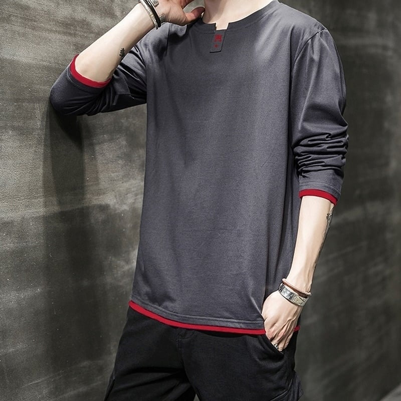 Embroidered long sleeve tops HL2181