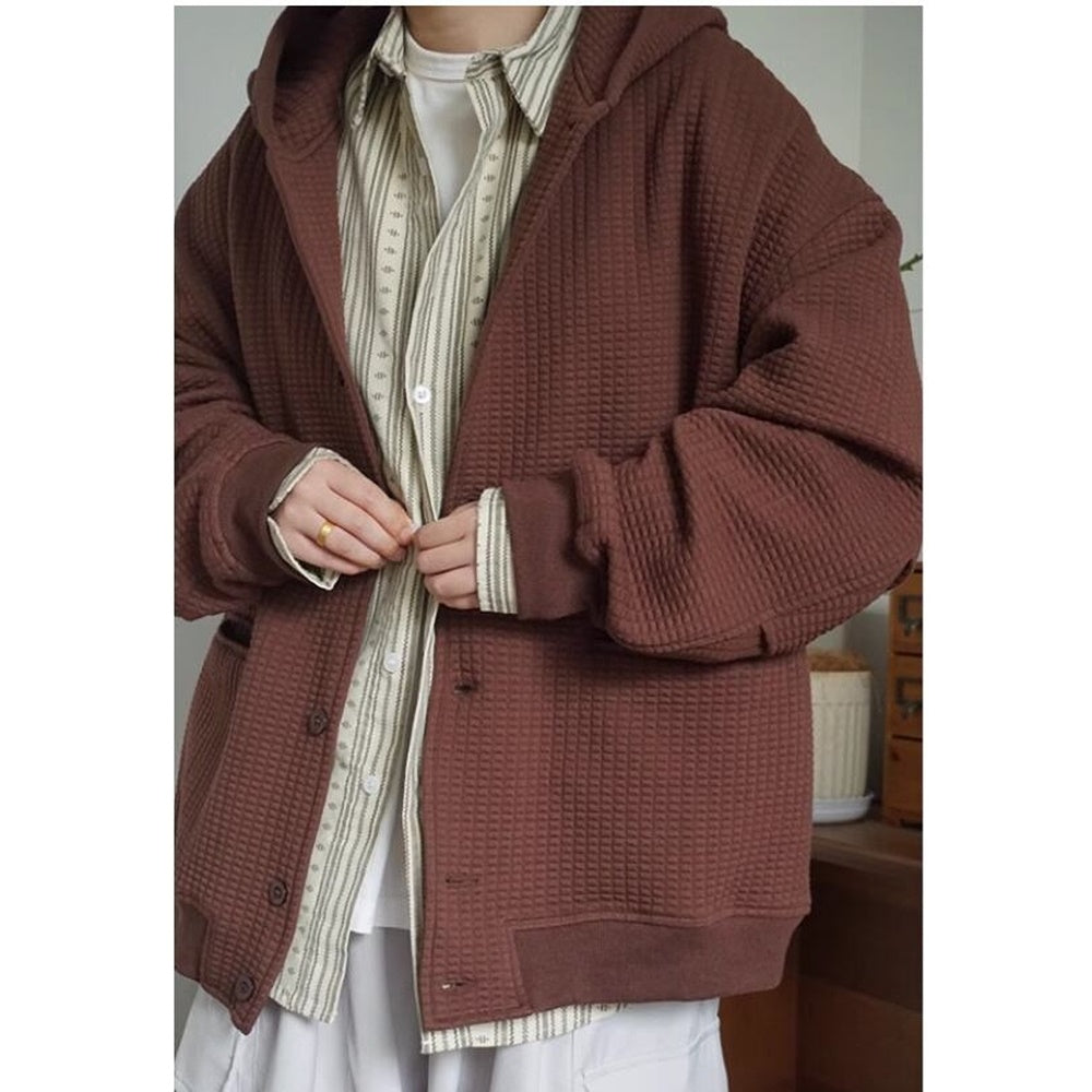 Waffle jacket with hood HL2204