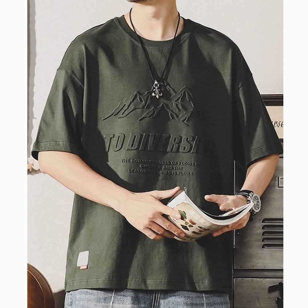 Embossed design T-shirt HL2454