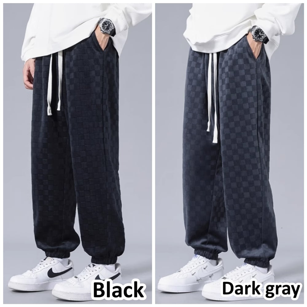 Block check sweat pants HL2296