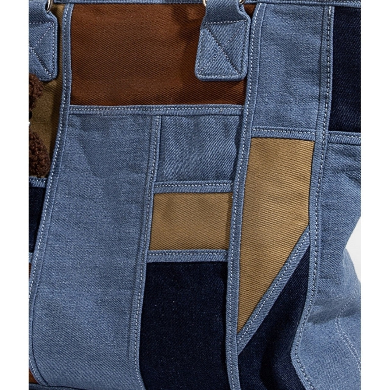 Blocking denim tote bag D0130