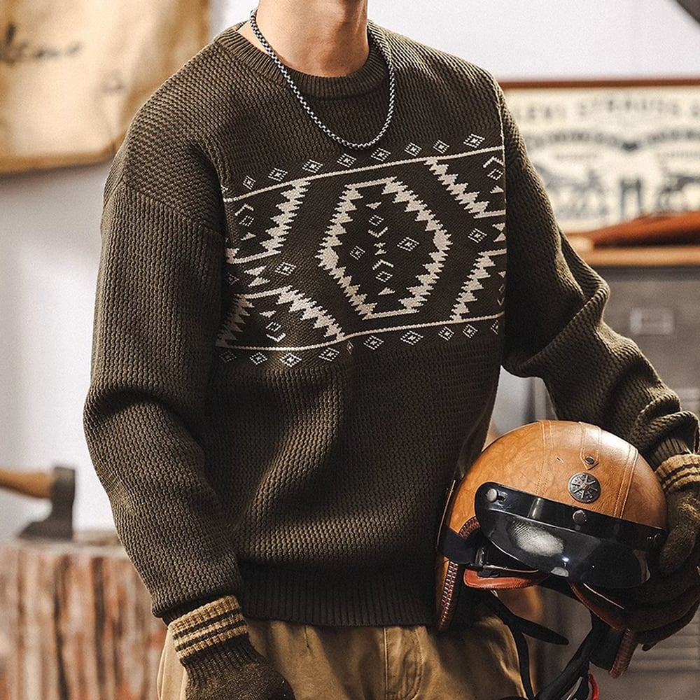 Native pattern sweater HL2401