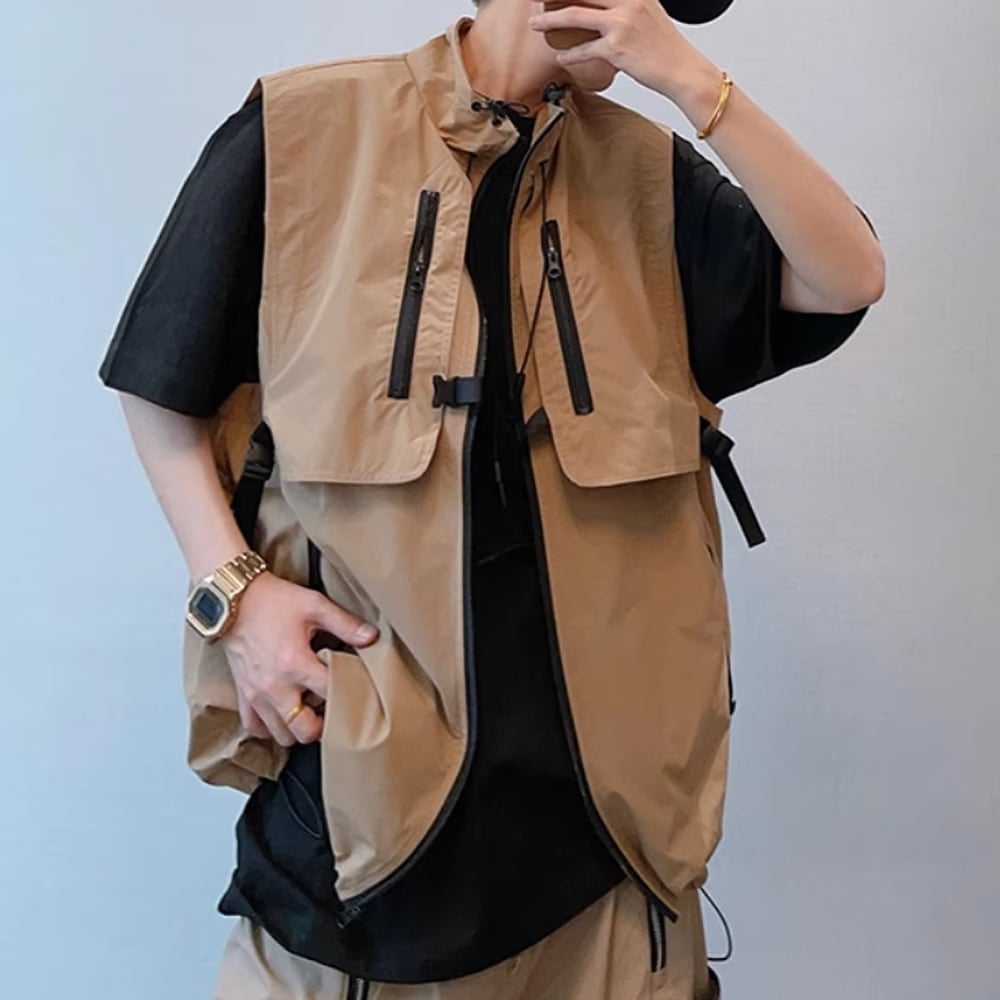 Multi-pocket casual vest HL2434