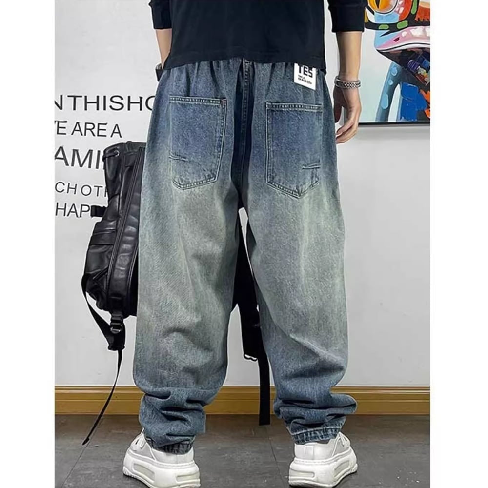 Loose washed denim pants HL2261