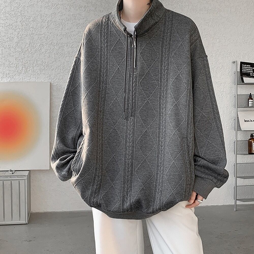 Half zip stand collar tops HL2293
