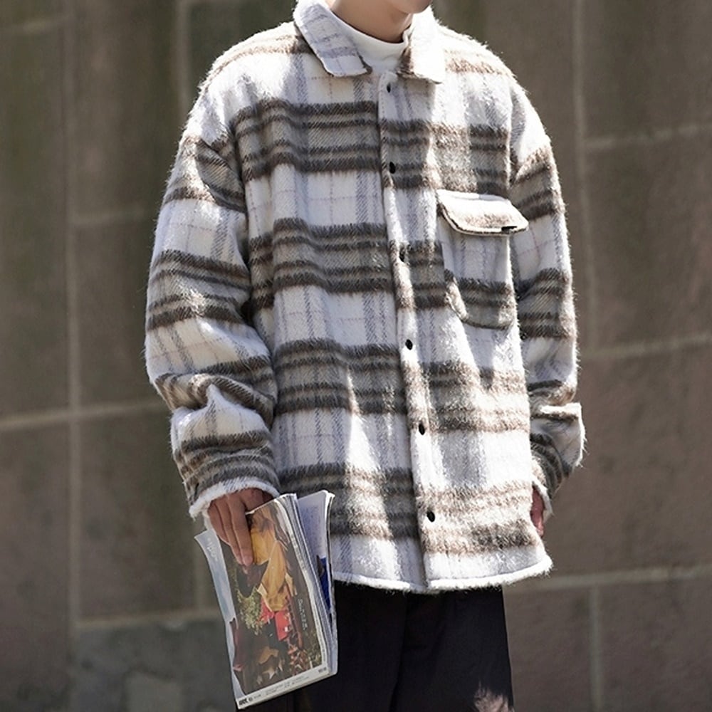 Plaid shirt jacket HL2302