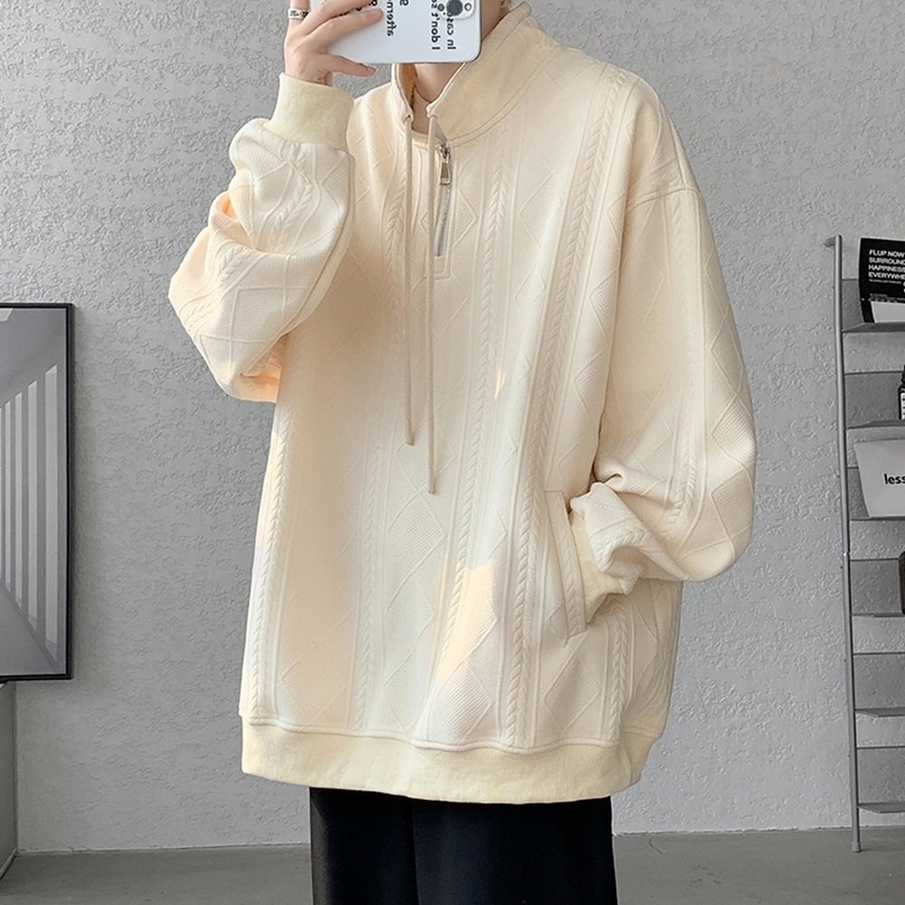 Half zip stand collar tops HL2293