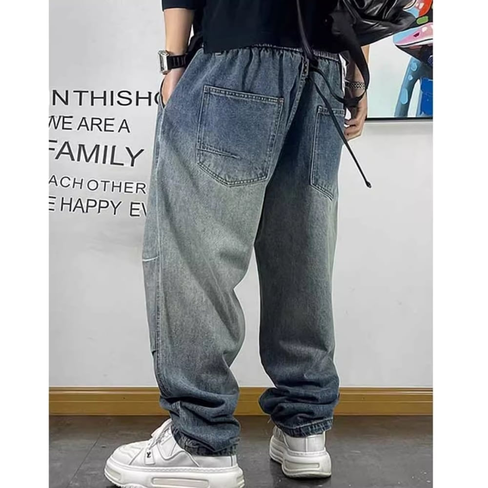 Loose washed denim pants HL2261