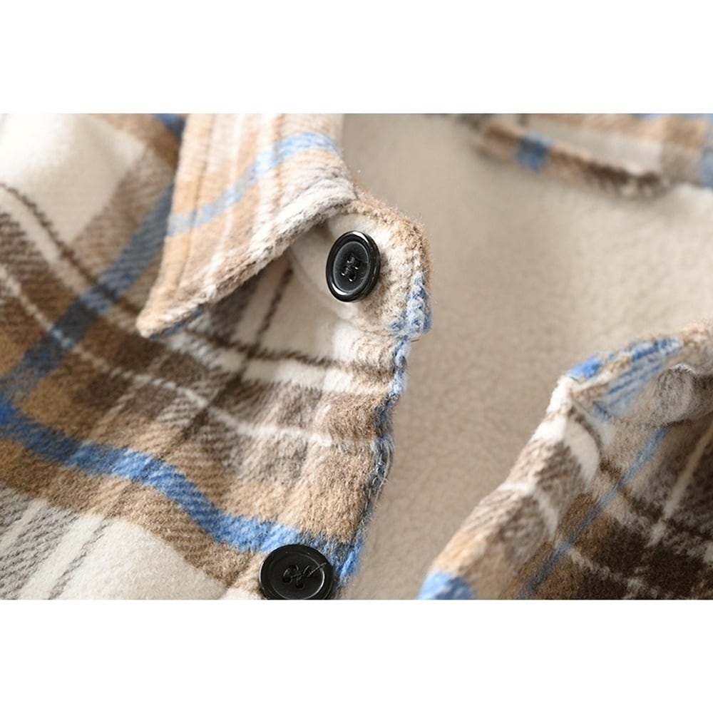 Fleece lining check shirt HL2318