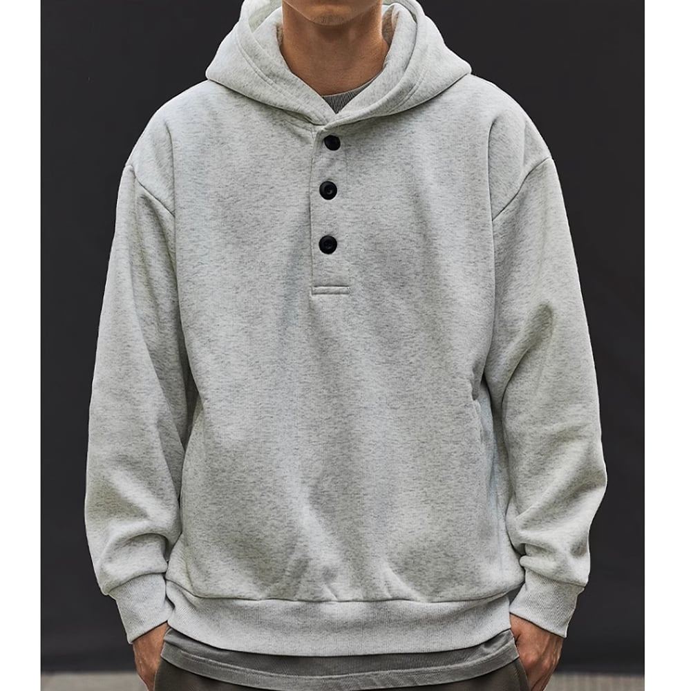 Henley neck hoodie HL2399