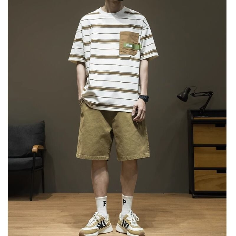 Round Neck Striped T-shirt HL2039