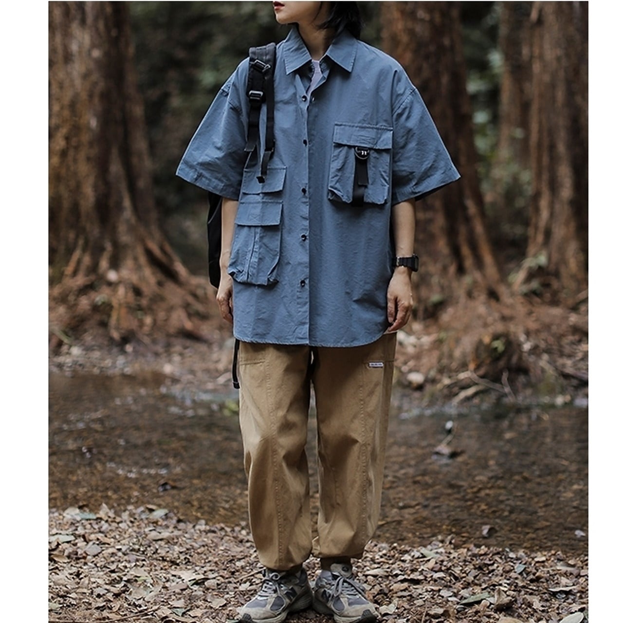 Multi-Pocket Short-Sleeve Shirt HL1608