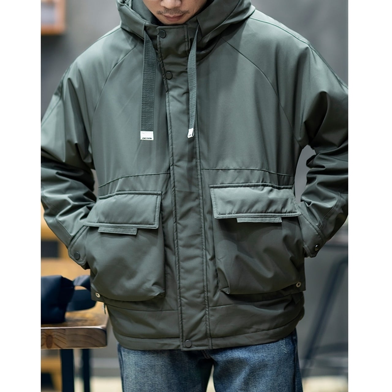 Big Pocket Hoodie Jacket HL1869