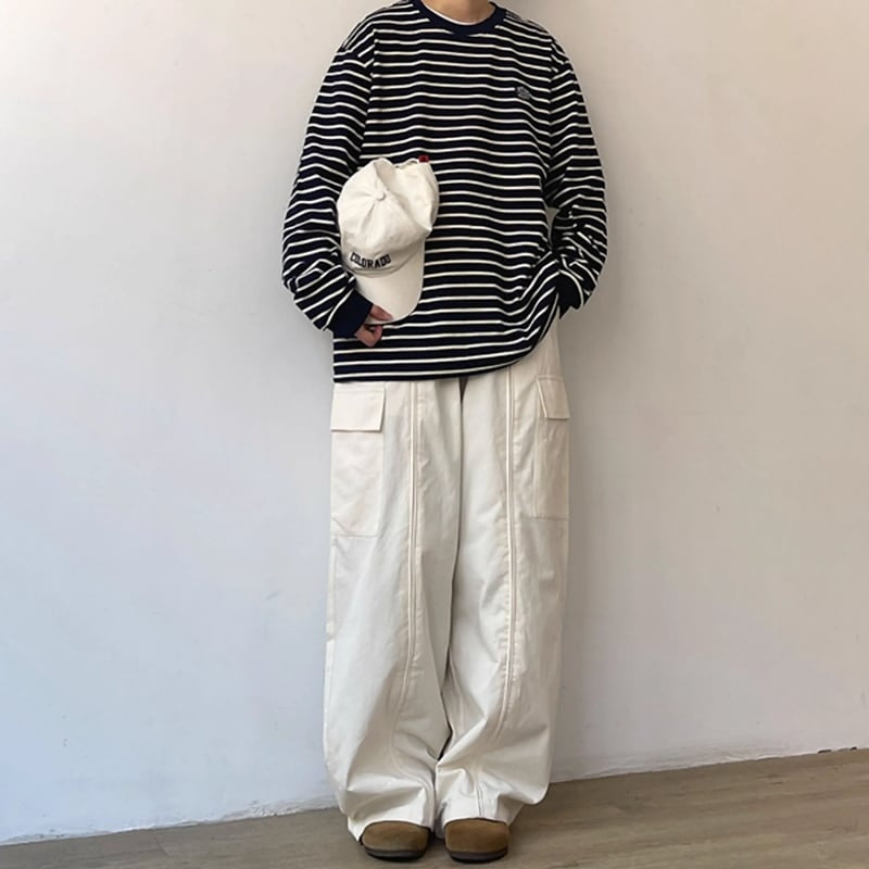 Loose straight pants HL2198