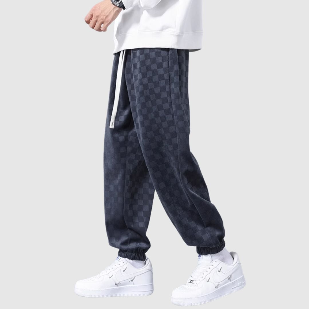 Block check sweat pants HL2296
