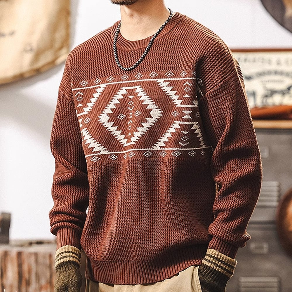 Native pattern sweater HL2401