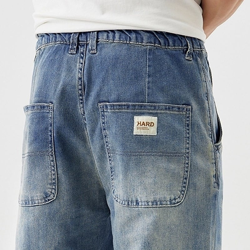 Cropped straight denim pants HL2211