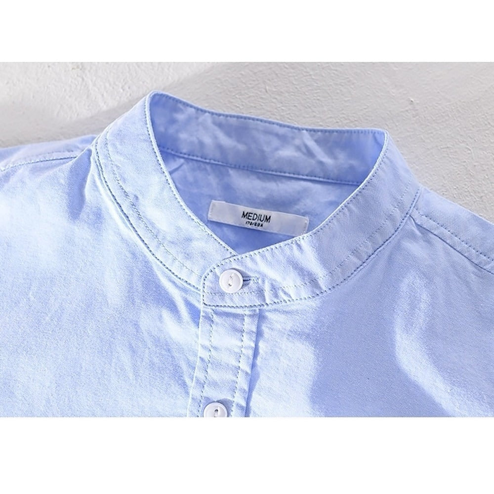 Collarless three-quarter sleeve shirt HL2353