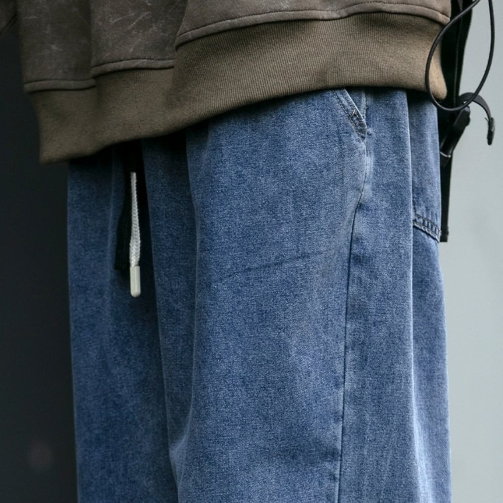 Wide leg casual denim pants HL2373