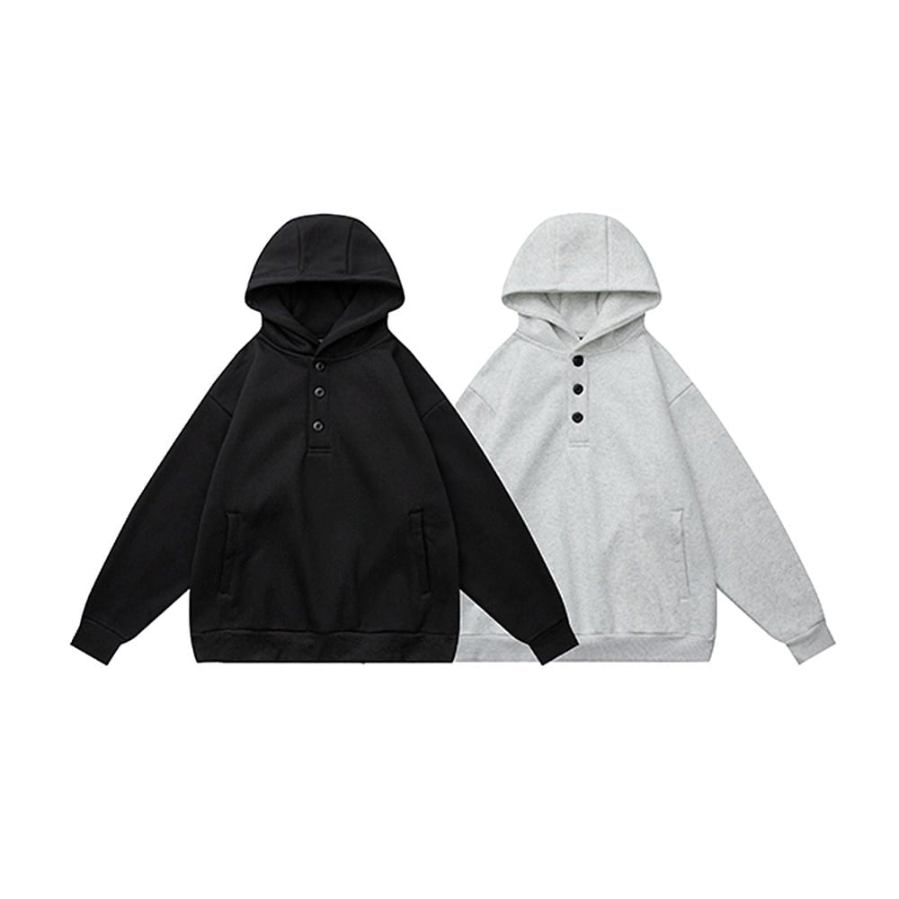 Henley neck hoodie HL2399