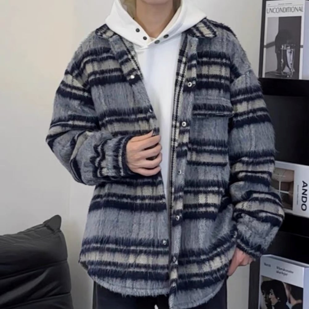 Plaid shirt jacket HL2302