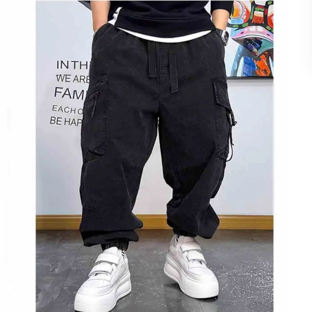 Multi-pocket loose pants HL2436
