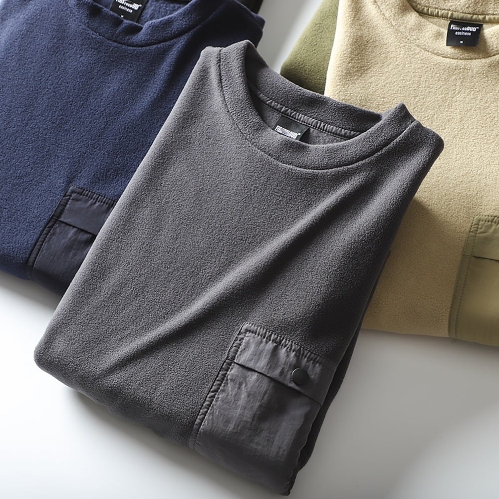 Crew neck fleece tops HL2314
