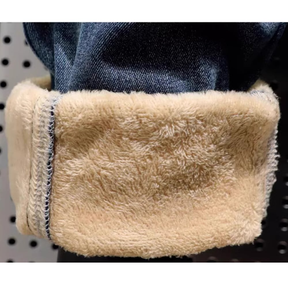 Brushed lining jogger denim pants HL2305