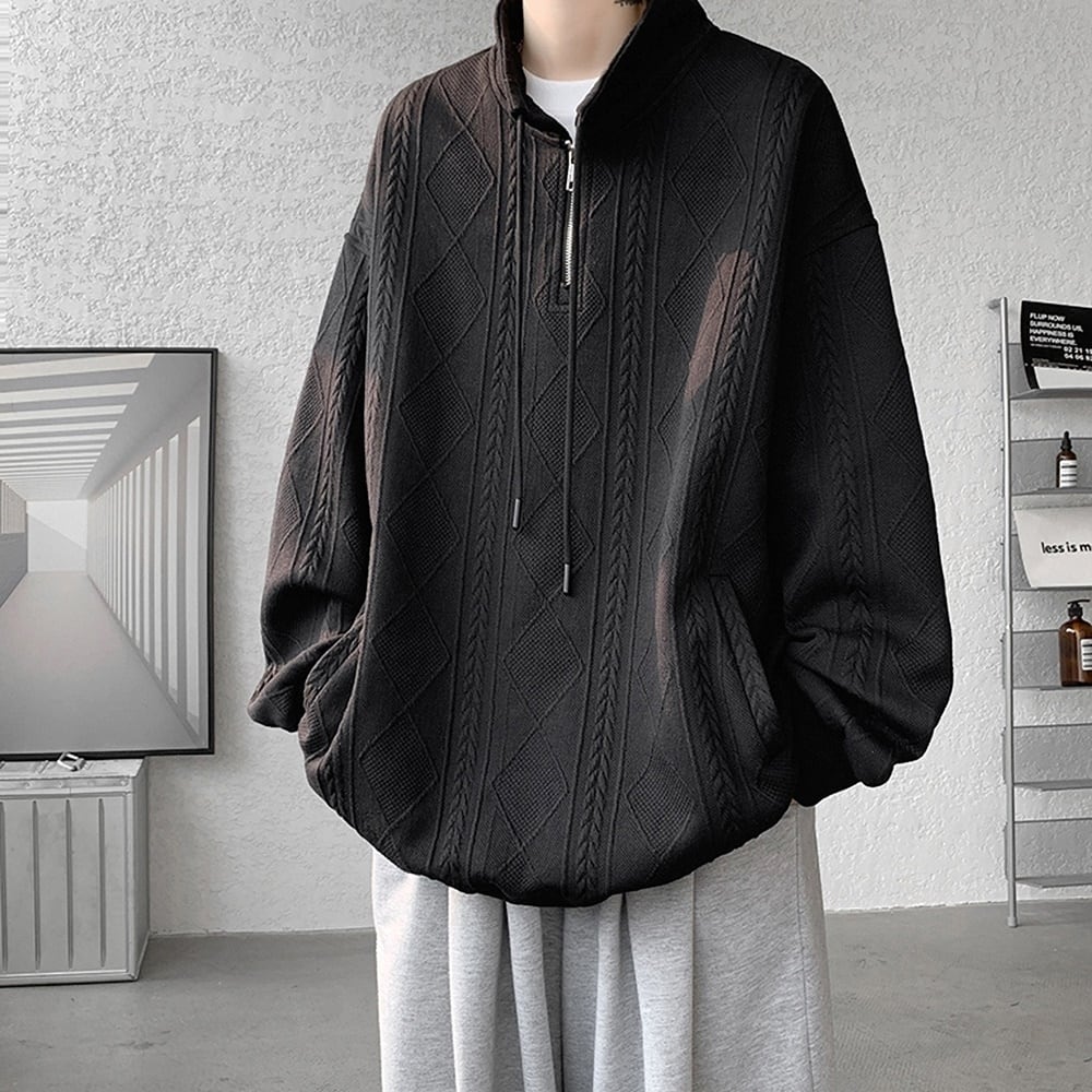 Half zip stand collar tops HL2293