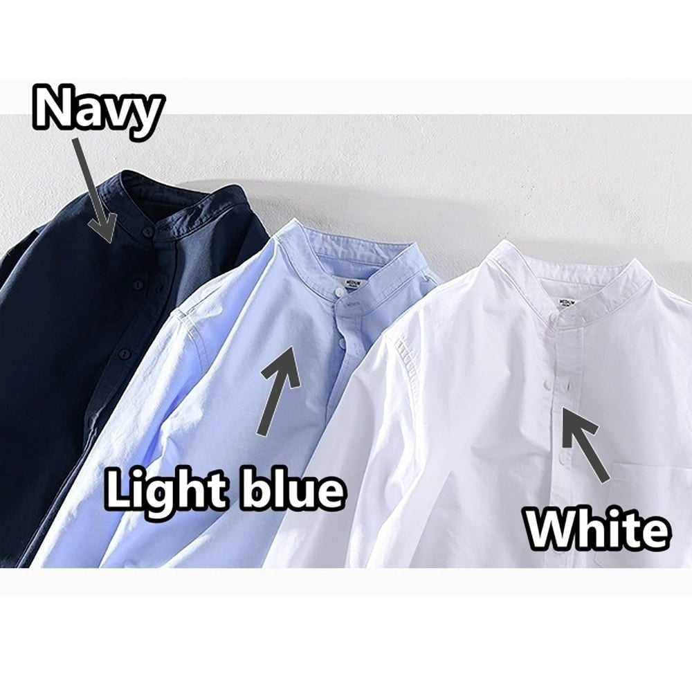 Collarless three-quarter sleeve shirt HL2353