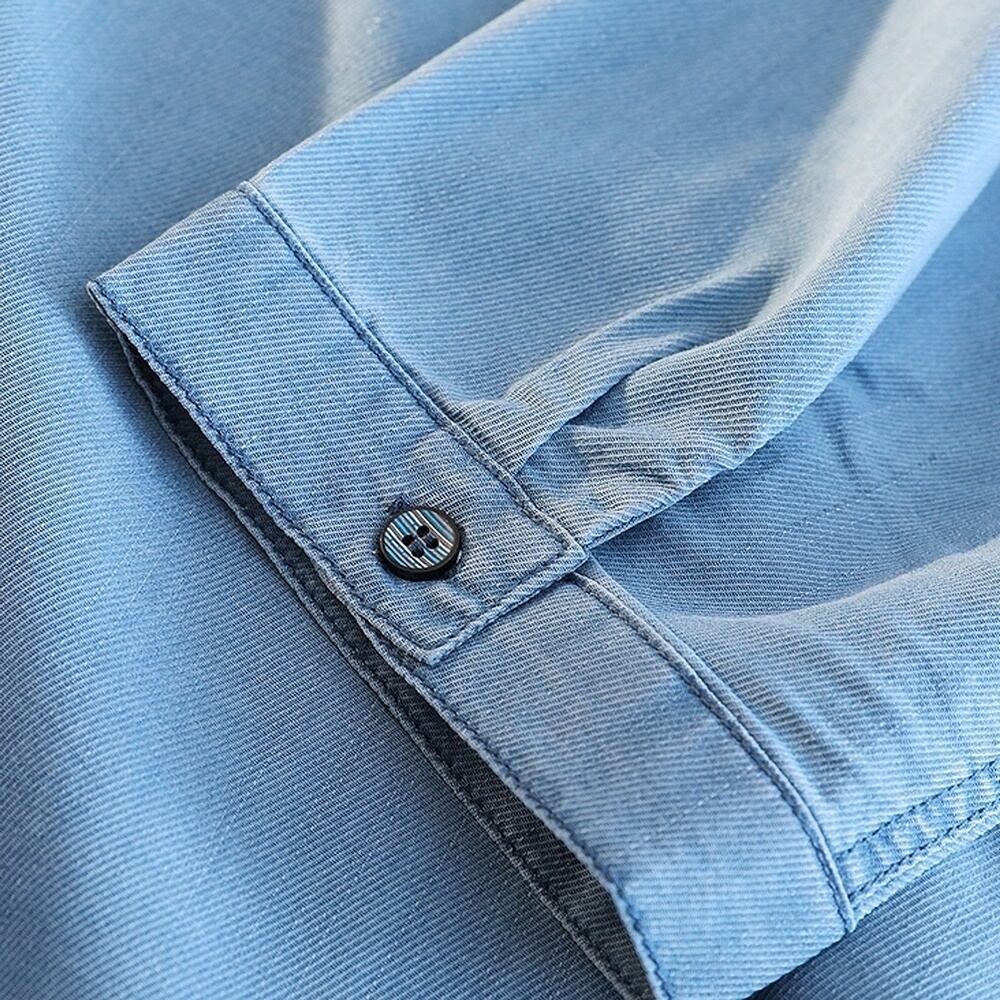 Big size 3/4 sleeve denim shirt HL2300