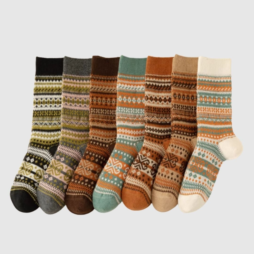 Nordic pattern socks random set of 3 pairs HL2327