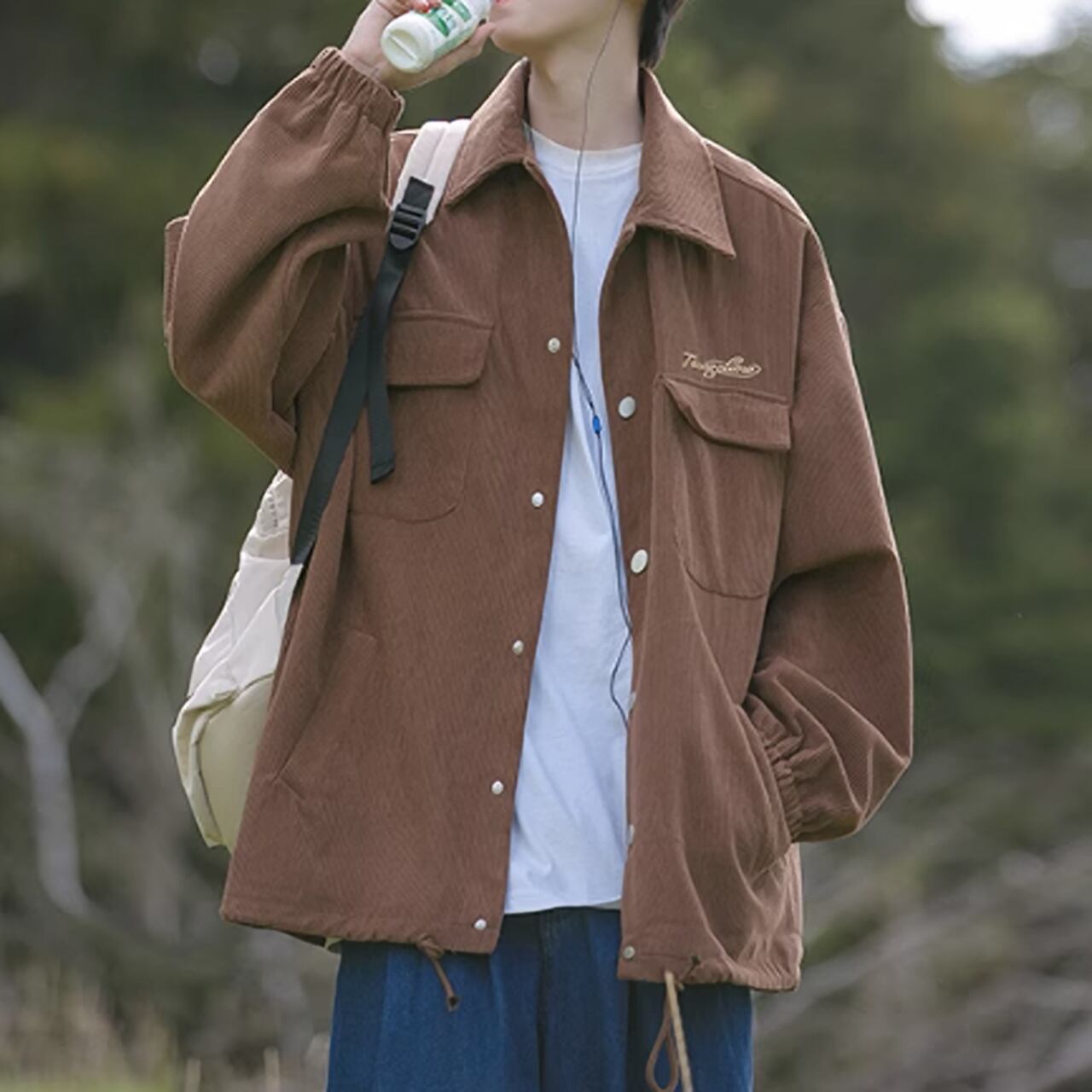 Corduroy loose jacket HL1848